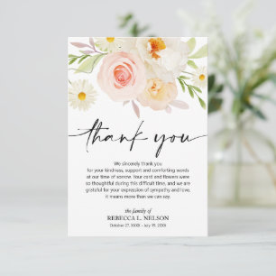 Tarjeta De Agradecimiento Arreglos Florales para Funeral