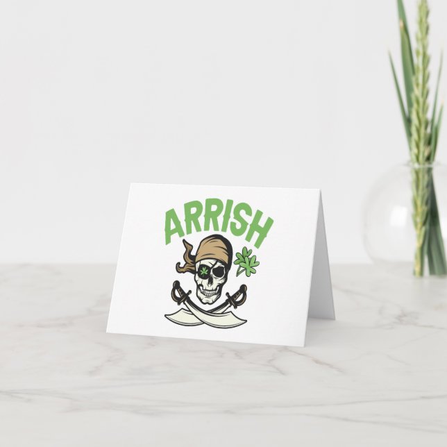 Tarjeta De Agradecimiento Arrish Irlandés Pirate Gracioso regalo de San Patr (Anverso)