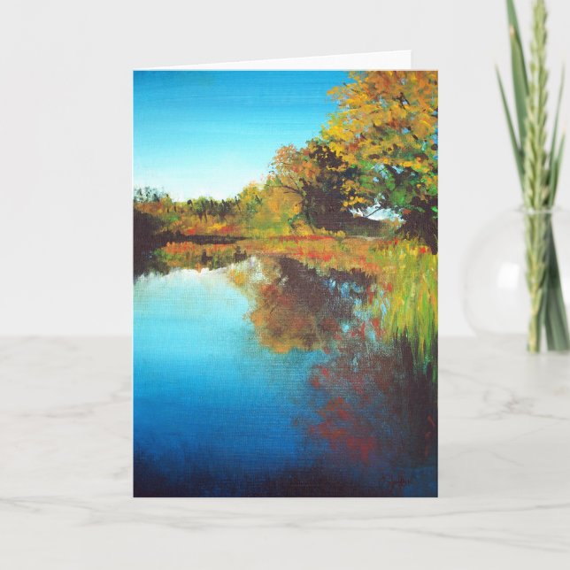 Tarjeta De Agradecimiento Art Blank De Pintura De Río (Anverso)