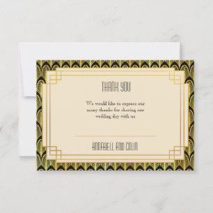 Tarjeta de agradecimiento Art deco