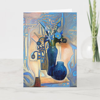 Tarjeta De Agradecimiento Art Deco en azul