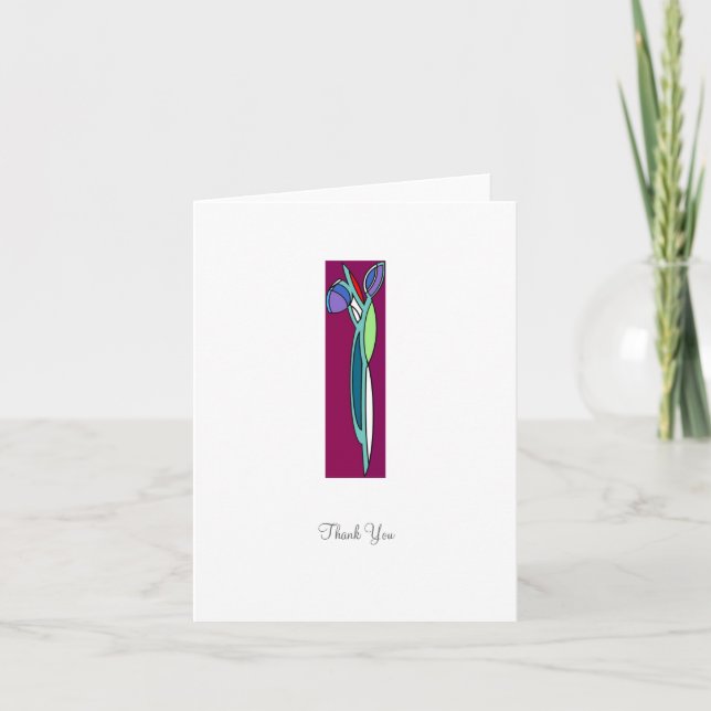 Tarjeta De Agradecimiento Art Deco Iris - Thank You card (Anverso)