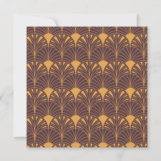 Tarjeta De Agradecimiento Art Deco pattern with fan-shaped motifs  (Anverso)