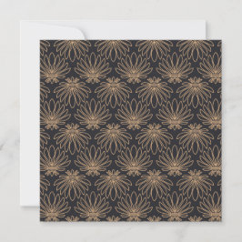 Tarjeta De Agradecimiento Art Deco pattern with gold floral motifs 