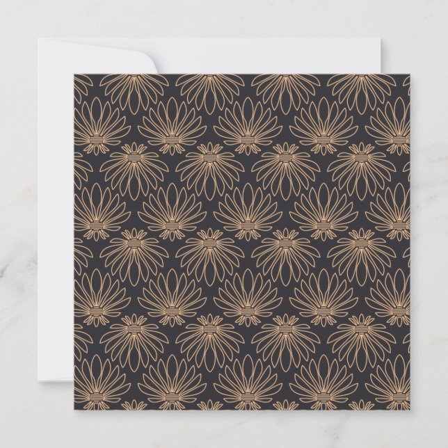 Tarjeta De Agradecimiento Art Deco pattern with gold floral motifs  (Anverso)