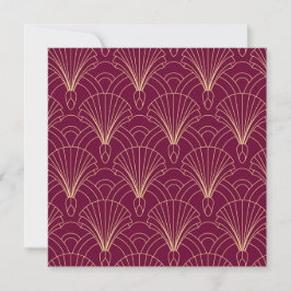 Tarjeta De Agradecimiento Art Deco pattern with gold geometric fan motifs 
