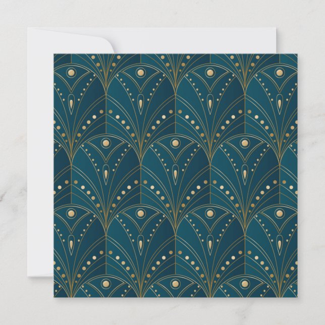 Tarjeta De Agradecimiento Art Deco pattern with gold geometric shapes (Anverso)