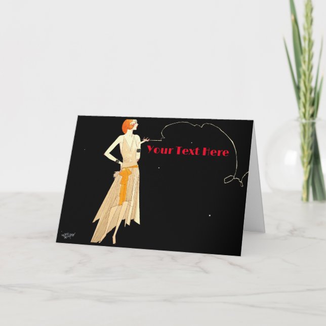 Tarjeta De Agradecimiento Art Deco Russell Patterson (Anverso)