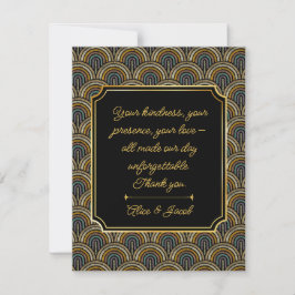 Tarjeta De Agradecimiento Art Deco Style Wedding Thank You Card