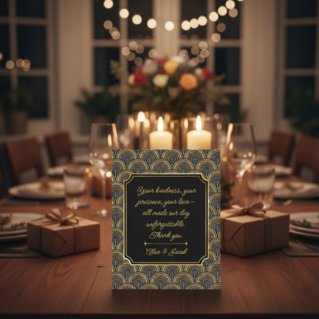 Tarjeta De Agradecimiento Art Deco Style Wedding Thank You Card (Subido por el creador)