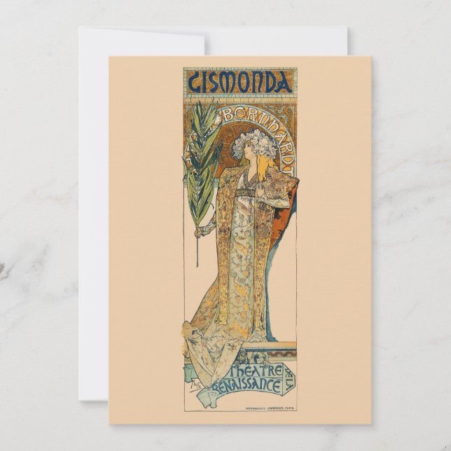 Tarjeta De Agradecimiento Art Nouveau (Anverso)