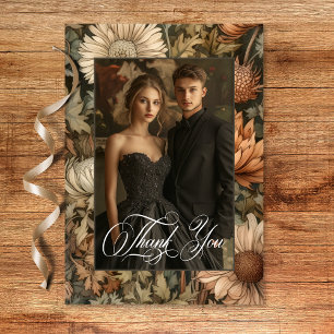 Tarjeta De Agradecimiento Art Nouveau Brown William Morris Boda Floral