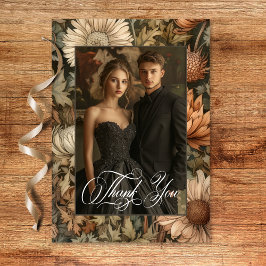 Tarjeta De Agradecimiento Art Nouveau Brown William Morris Boda Floral