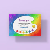 Tarjeta de agradecimiento Art Party | Paint Party