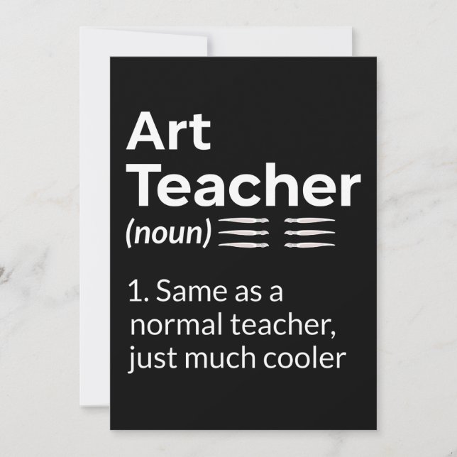 Tarjeta De Agradecimiento Art Teacher Definition Funny Artist Artistic Lover (Anverso)