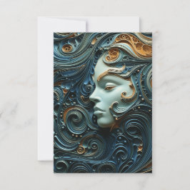 Tarjeta De Agradecimiento Arte 3D de Moonlit Woman