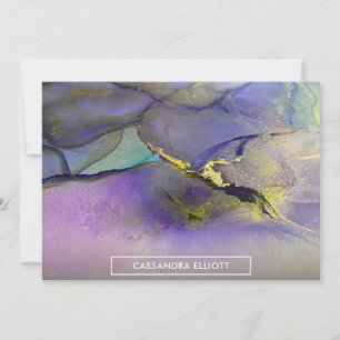 Tarjeta De Agradecimiento Arte abstracto líquido de tinta de alcohol dorado