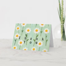 Tarjeta de agradecimiento arte acuarela margaritas