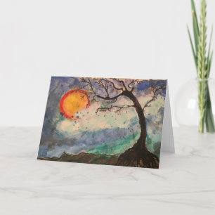 Tarjeta De Agradecimiento Arte acuático original: Un árbol de deseos de Mary