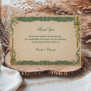 Tarjeta De Agradecimiento Arte céltico esmeralda