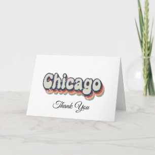 Tarjeta De Agradecimiento Arte Clásico Chrome City Classic de Chicago Illino