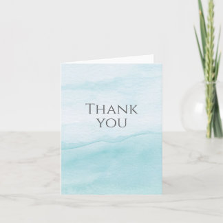 Tarjeta De Agradecimiento Arte de acuarela azul de Pastel Aqua