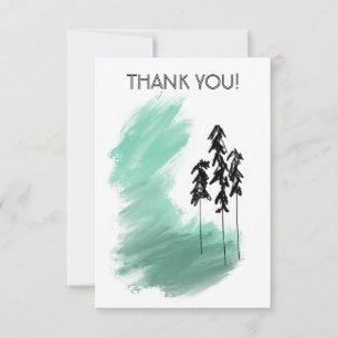 Tarjeta De Agradecimiento arte de árbol verde escandinavo simple moderno men