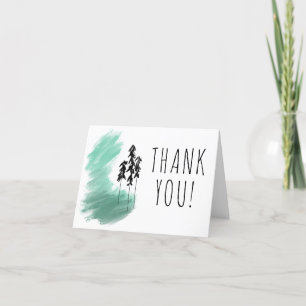 Tarjeta De Agradecimiento arte de árbol verde escandinavo simple moderno men