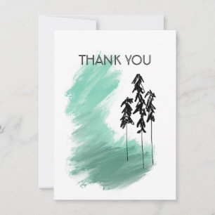 Tarjeta De Agradecimiento arte de árbol verde escandinavo simple moderno men