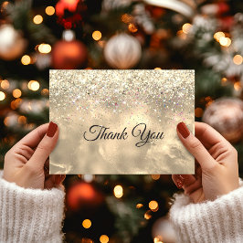 Tarjeta De Agradecimiento Arte de canicas lindo dorado brillo falso