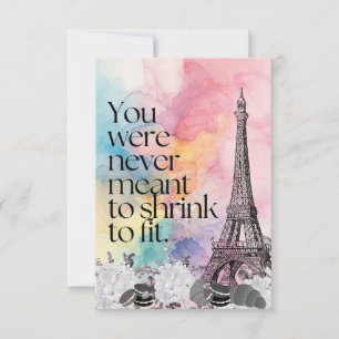 Tarjeta De Agradecimiento Arte de cita de la Torre Eiffel de París en acuare