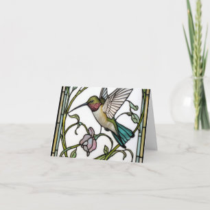 Tarjeta De Agradecimiento Arte de colibrí elegante botánico boho chic