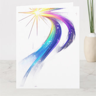 Tarjeta De Agradecimiento Arte de cometa estrella fugaz arcoíris brillante P