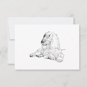 Tarjeta De Agradecimiento Arte de dibujo lineal de Cocker Spaniel Perro