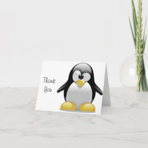 Tarjeta De Agradecimiento Arte de dibujos animados divertido de pingüino Tux