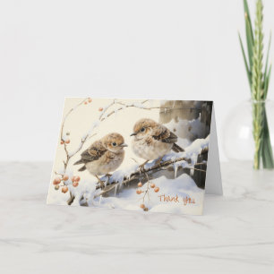 Tarjeta De Agradecimiento Arte de Dos Pájaros, Tu Texto