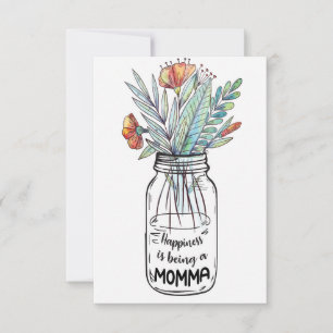 Tarjeta De Agradecimiento Arte de esposa La felicidad es ser mamá