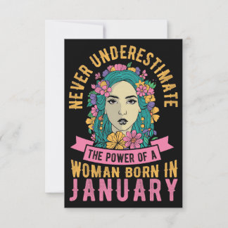 Tarjeta De Agradecimiento Arte de esposa Poder de mujeres nacidas en enero