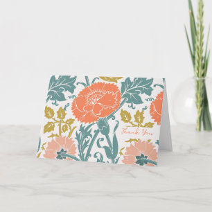 Tarjeta De Agradecimiento Arte de flores vintage gráficas y su texto