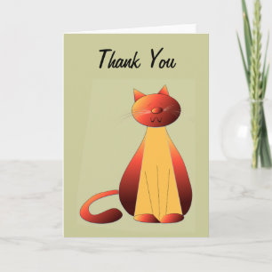 Tarjeta De Agradecimiento Arte de gato de jengibre