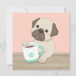 Tarjeta De Agradecimiento Arte de Ilustracion de perro y peluca