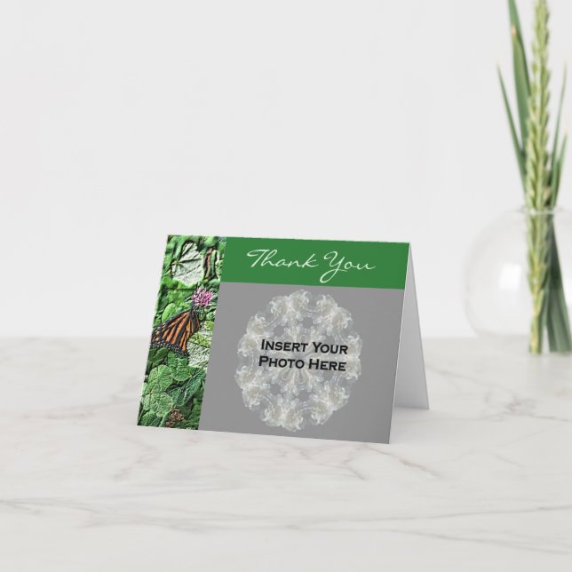 Tarjeta De Agradecimiento Arte de Mariposa Foto Personalizada (Anverso)