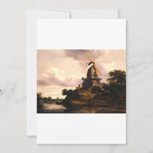 Tarjeta De Agradecimiento Arte de paisaje con un molino de viento