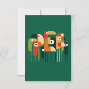 Tarjeta De Agradecimiento arte de pájaros