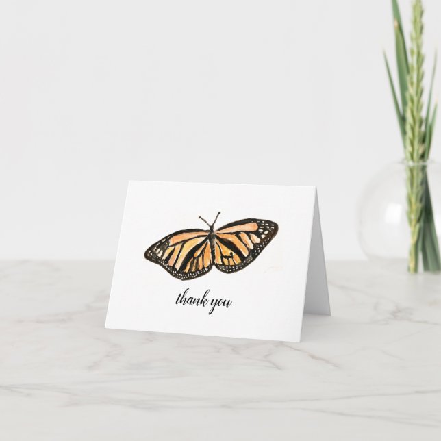 Tarjeta De Agradecimiento Arte de pintura de mariposa monarca (Anverso)