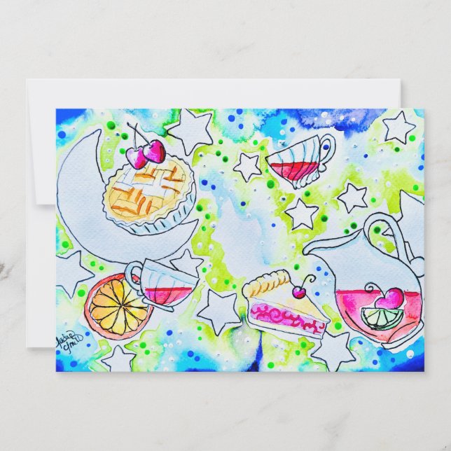 Tarjeta De Agradecimiento Arte de Ponche de Frutas (Anverso)