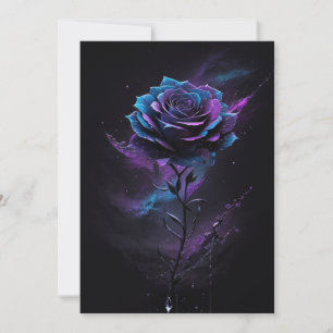 Tarjeta De Agradecimiento Arte de Salpicadura de Rosa Negra Estrellada Morad