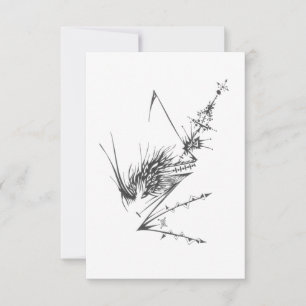 Tarjeta De Agradecimiento Arte de Tatuaje Tribal Abstracto Antena Negro Blan