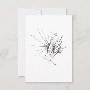 Tarjeta De Agradecimiento Arte de Tatuaje Tribal Abstracto Blanco Negro Cuad