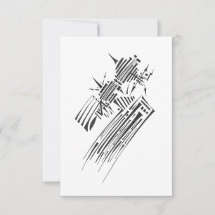 Tarjeta De Agradecimiento Arte de Tatuaje Tribal Abstracto Blanco Negro Dest